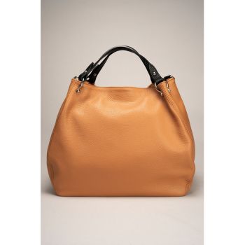 Geanta shopper din piele cu aspect texturat