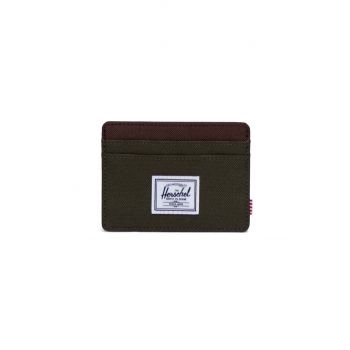 Herschel carcasa cardului Charlie culoarea verde