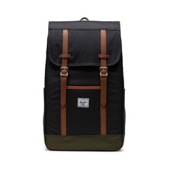 Herschel rucsac Retreat Backpack culoarea negru, mare, neted
