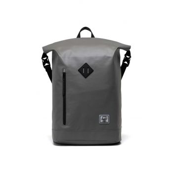 Herschel rucsac Roll Top Backpack culoarea gri, mare, neted