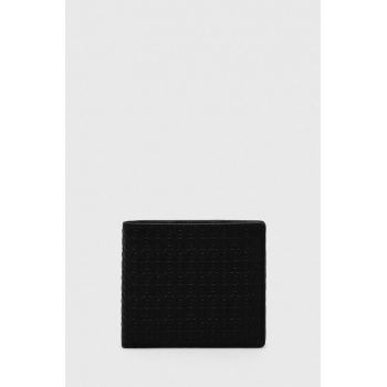HUGO portofel de piele barbati, culoarea negru