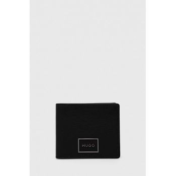 HUGO portofel de piele barbati, culoarea negru