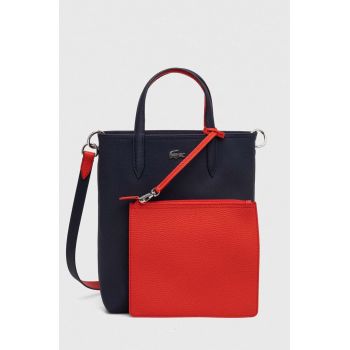 Lacoste poseta cu doua fete culoarea bej