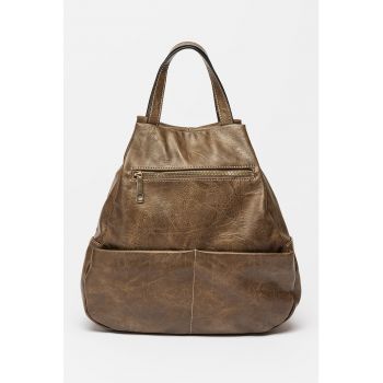 Rucsac din piele ecologica cu model uni