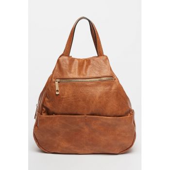 Rucsac din piele ecologica cu model uni