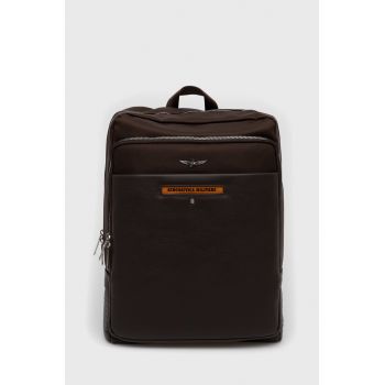 Aeronautica Militare rucsac barbati, culoarea maro, mare, neted