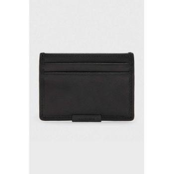 AllSaints carcasa din piele DOVE CARDHOLDER culoarea negru