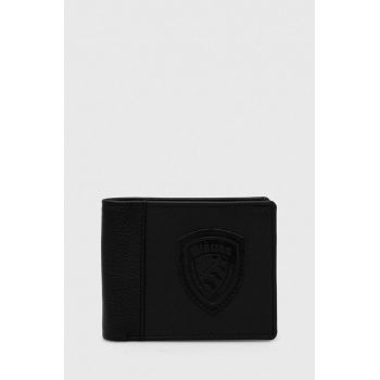 Blauer portofel de piele barbati, culoarea negru