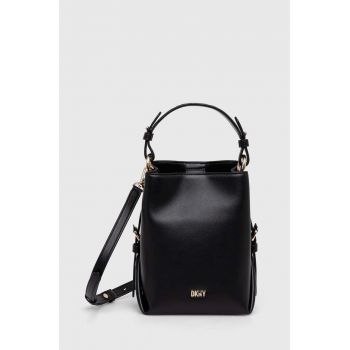 Dkny poseta de piele culoarea negru