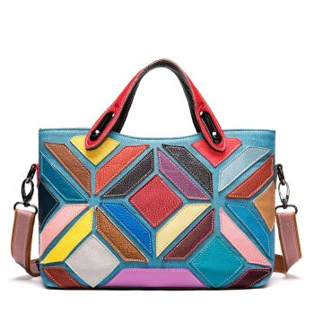 Geanta dama, Nonna GT2069, piele naturala, Multicolor