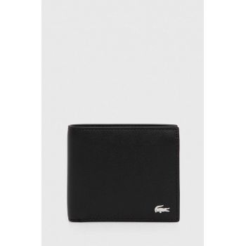 Lacoste portofel de piele barbati, culoarea negru