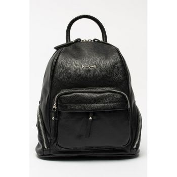 Rucsac de piele cu buzunare exterioare