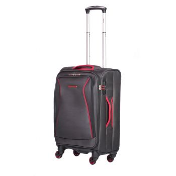 Troler Lamonza Cruise, Negru/Rosu, 55 cm