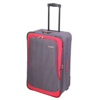 Troler Lamonza Grid, Gri/Rosu, 74 cm