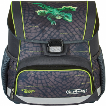 Ghiozdan echipat Loop Plus ( penar 16 piese, sac sport, necessaire rotund), dimensiune 37 x 31 x 22 cm, motiv Dragon Tale