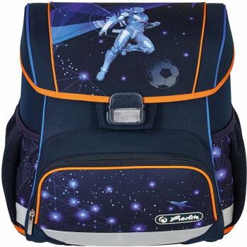 Ghiozdan echipat Loop Plus ( penar 16 piese, sac sport, necessaire rotund), dimensiune 37 x 31 x 22 cm, motiv Galaxy Game