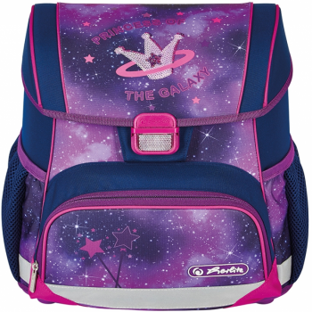 Ghiozdan echipat Loop Plus, ( penar 16 piese, sac sport, necessaire rotund) dimensiune 37 x 31 x 22 cm, motiv Galaxy Princess