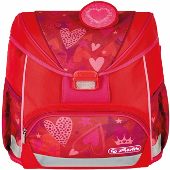 Ghiozdan echipat Ultralight Plus (penar 16 piese, necessaire rotund, sac sport), dimensiune 36 x 28 x 21 cm, motiv Sweet Hearts