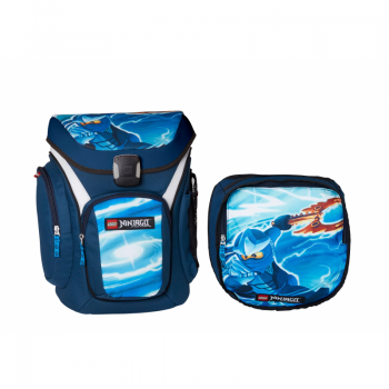 Ghiozdan Scoala Explorer + Sac Sport, Lego Core Line - Design Albastru Ninjago Jay ieftin