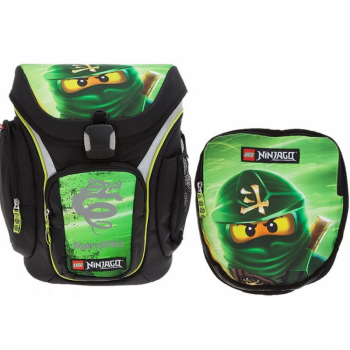 Ghiozdan Scoala Explorer + Sac Sport, Lego Core Line - Design Verde Ninjago Lloyd