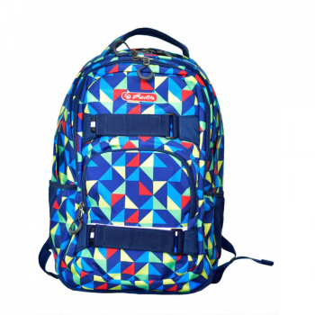 Rucsac Skater Cu Doua Compartimente, Compartiment Pentru Laptop Si Tableta, Dimensiune 43 X 27 X 18 Cm, Motiv Colorful Harlequin