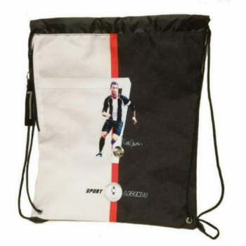 Sac Sport, Model Cristiano Ronaldo 71799, Dimensiune 450 mm, Culoare Alb cu Negru de firma original