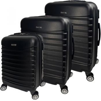 Set 3 trolere, Quasar & Co.®, Model Compatible Air, ABS, negru, Mic/Mediu/Mare