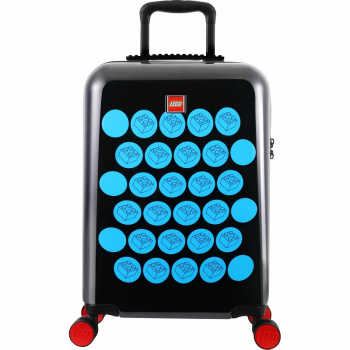 Troller 20 Inch, Material Abs, Lego Brick Dots - Negru Cu Puncte Albastre Troller 20 Inch, Material Abs, Lego Brick Dots - Negru Cu Puncte Albastre