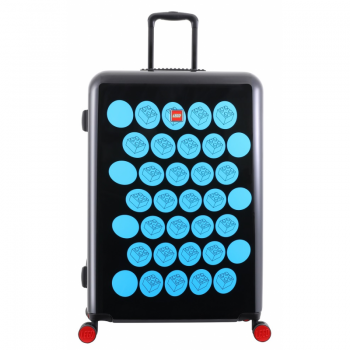 Troller 28 Inch, Material Abs, Lego Brick Dots - Negru Cu Puncte Albastre