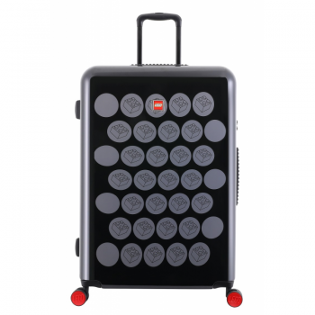 Troller 28 Inch, Material Abs, Lego Brick Dots - Negru Cu Puncte Gri ieftin