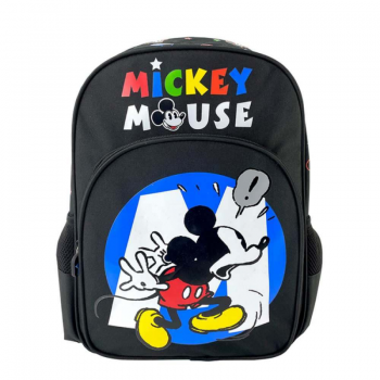 Ghiozdan Clasa 0 pentru Baieti, 1 Compartiment 3 Buzunare, Model Mickey, Dimensiune 380x270x120 mm, Culoare Negru de firma original