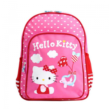 Ghiozdan Clasa 0 pentru Fete, 1 Compartiment 3 Buzunare, Model Hello Kitty, Dimensiune 380x270x120 mm, Culoare Roz