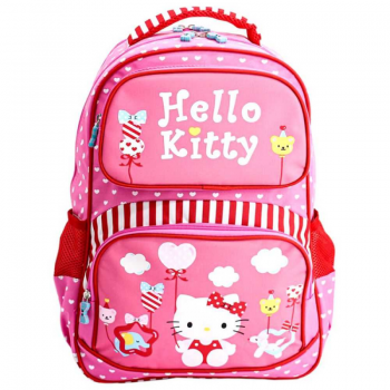 Ghiozdan Clasa 1-4 pentru Fete, Model Hello Kitty, Dimensiune 370x280x150 mm, Culoare Roz de firma original