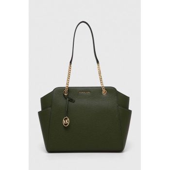 MICHAEL Michael Kors poseta de piele culoarea verde