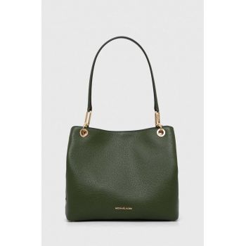 MICHAEL Michael Kors poseta de piele culoarea verde