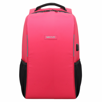 Rucsac Bestlife Travelsafe, Laptop 15.6 Inch, Forma Aerodinamica, Conector Usb Si Type C, Rosu de firma original