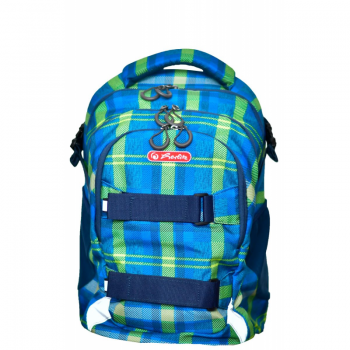 Rucsac Wave Cu Doua Compartimente, Compartiment Pentru Laptop, Dimensiune 41x30x21 Cm, Motiv Blue/green Checkers ieftin