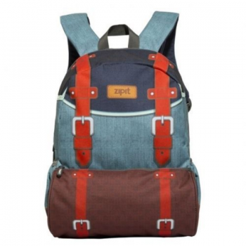 Rucsac Zipit Adventure Blue Vintage, Cu Buzunare Laterale