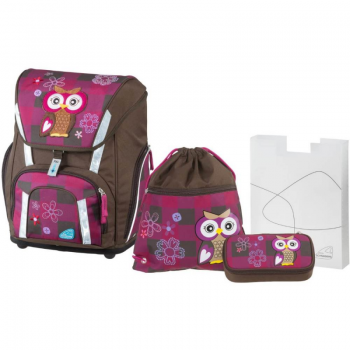 Set Ghiozdan Etui Cutie Carti si Sac Sport Schneiders The Owl Smart, 31x40x22 cm