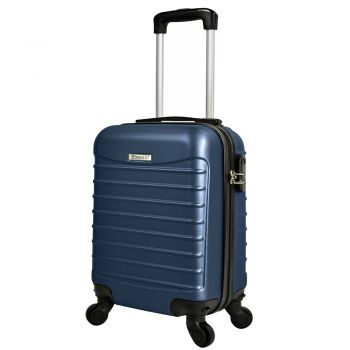 Troler cabina avion, Model Line, 40 x 30 x 20 cm, Quasar & Co., roti detasabile, bleumarin