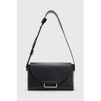 AllSaints poseta de piele Celeste culoarea negru