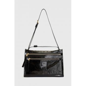 AllSaints poseta de piele Renee culoarea negru