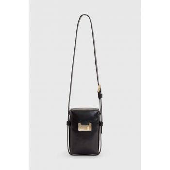 AllSaints poseta de piele Salome culoarea negru