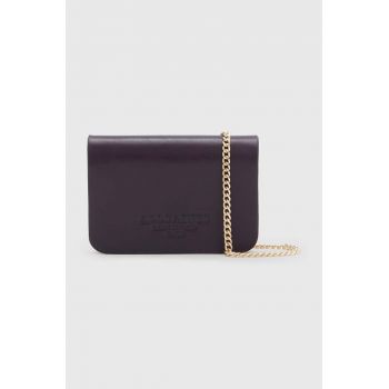 AllSaints poseta de piele Tallulah culoarea violet