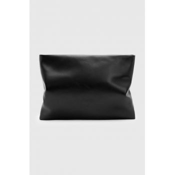 AllSaints poseta piele Bettina culoarea negru