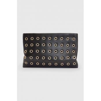 AllSaints poseta piele Bettina culoarea negru