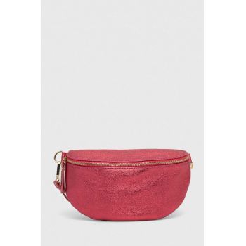 Answear Lab borseta de piele culoarea roz