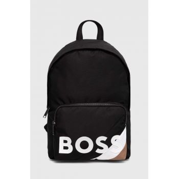 BOSS rucsac barbati, culoarea negru, mare, cu imprimeu