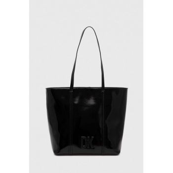 Dkny poseta de piele culoarea negru