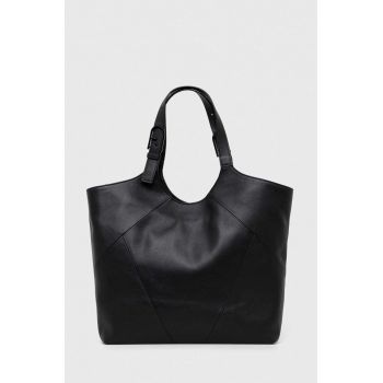 Furla poseta de piele culoarea negru